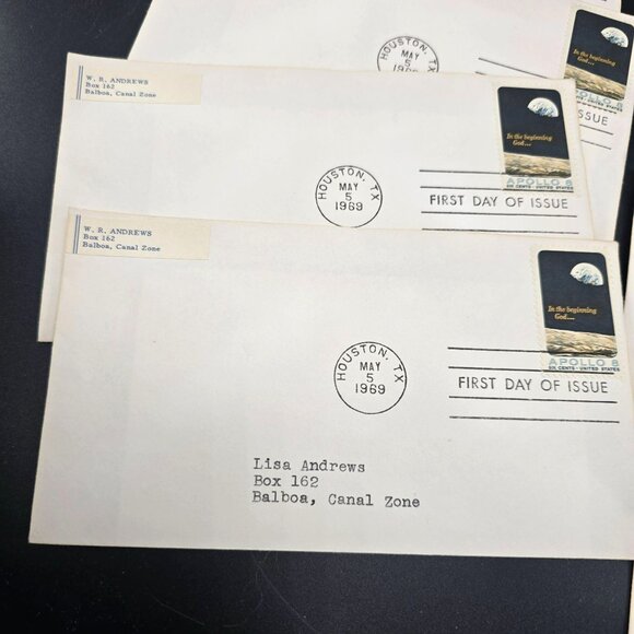 Apollo 8 First Day Of Issue Stamped Envelopes Set Of 10 Vintage 1969 LI3035 - Picture 8 of 9